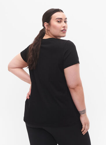 T-shirt de sport avec imprimé, Black w. Mind/Body, Model image number 1