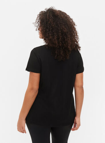 Sport-T-shirt met print, Black w. Raise, Model image number 1
