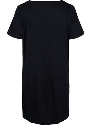 Chemise de nuit en coton à manches courtes, Black w. Copper MOM, Packshot image number 1