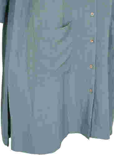 Chemise longue en viscose avec poches et manches 3/4, Balsam Green, Packshot image number 3