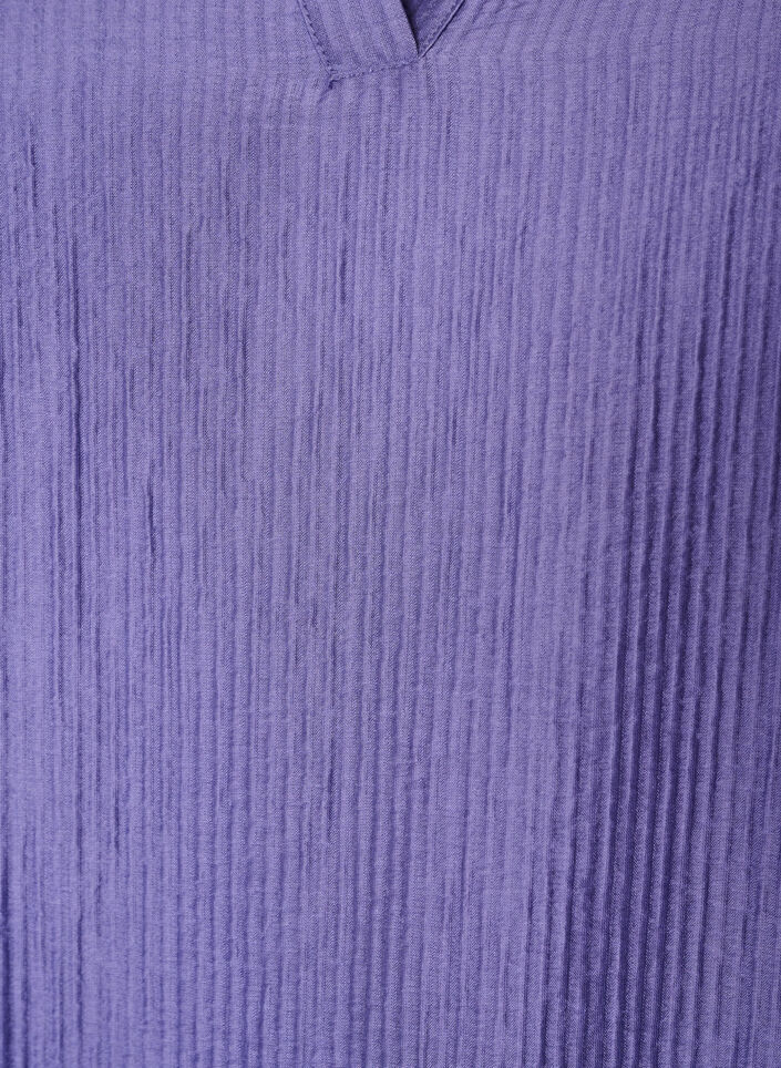 Robe coupe &eacute;vas&eacute;e textur&eacute;e, Violet, Packshot image number 2