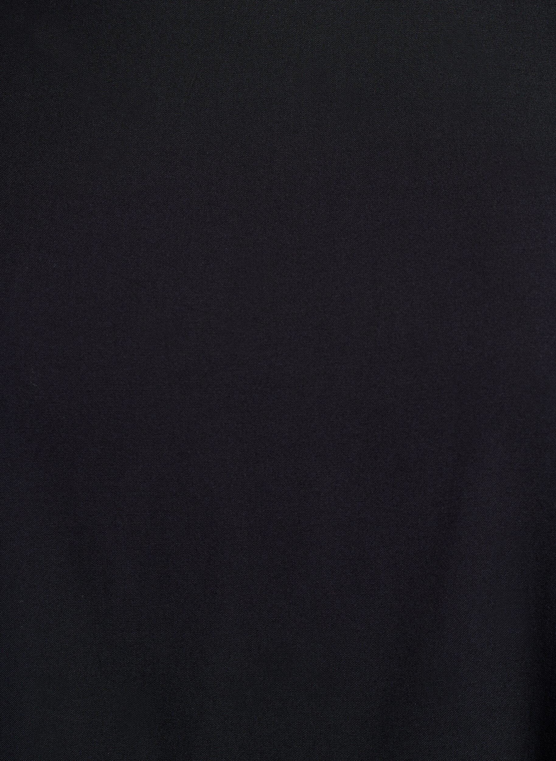 Zizzi Chemisier tiss&eacute; &agrave; manches courtes et col rond, Noir, Packshot image number 2