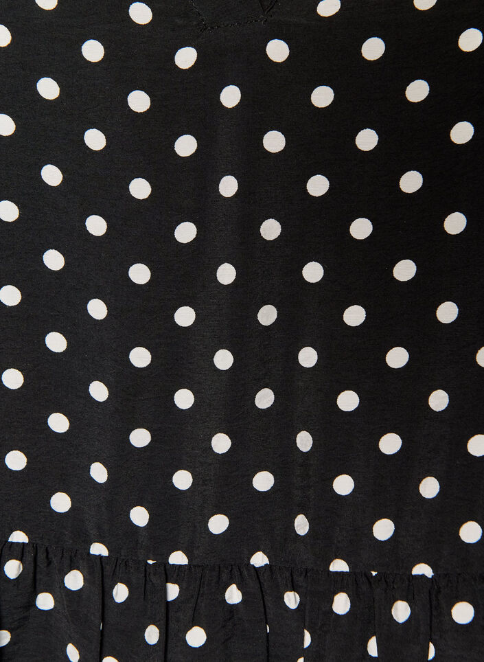 Tuniek met stippen, empirelijn en A-lijnvorm, Zwart, Packshot image number 2