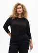 Blouse met lange mouwen, Zwart, Model image number 0