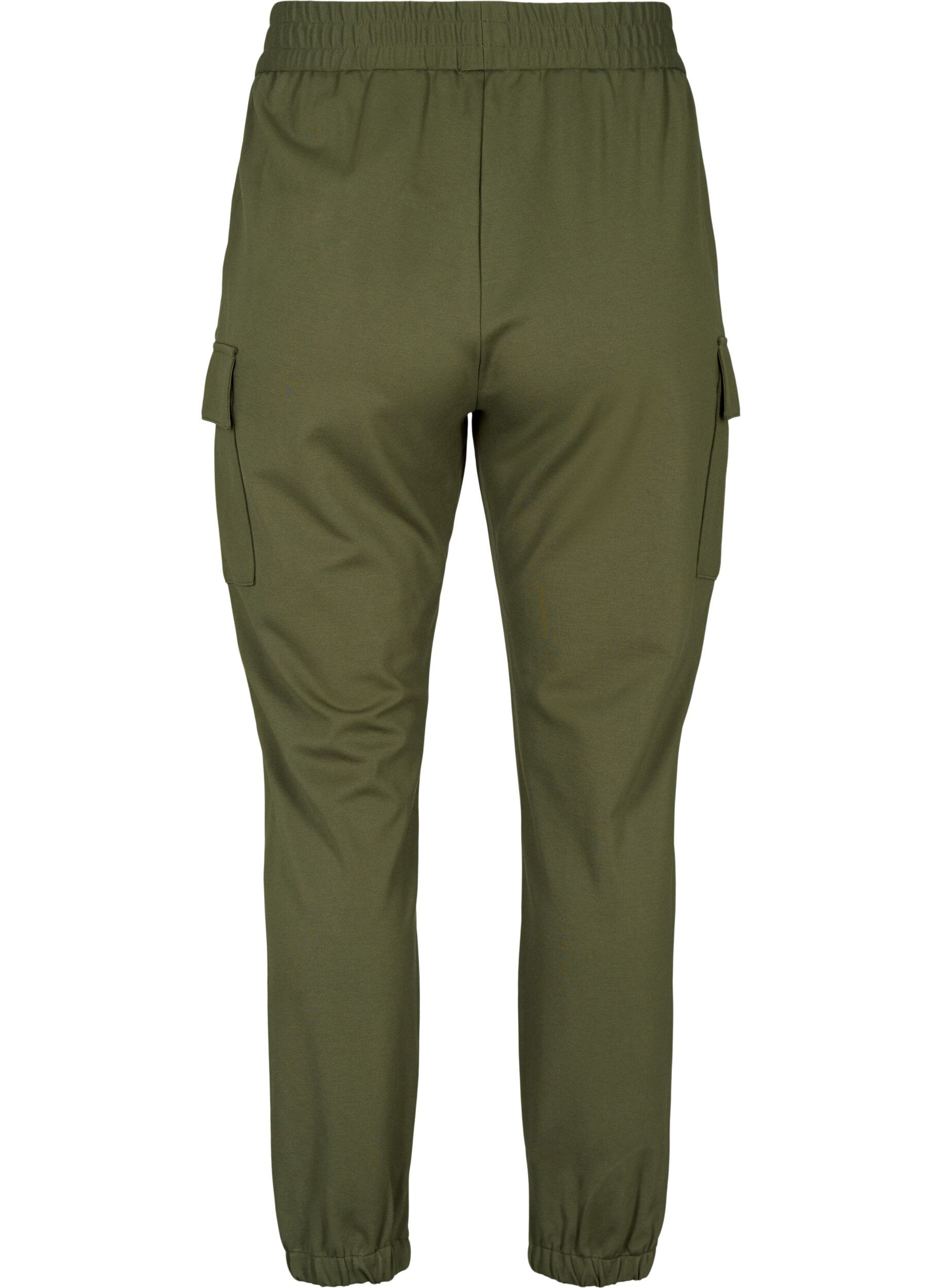 Zizzi Pantalon cargo avec taille &eacute;lastique, Forest Night, Packshot image number 1