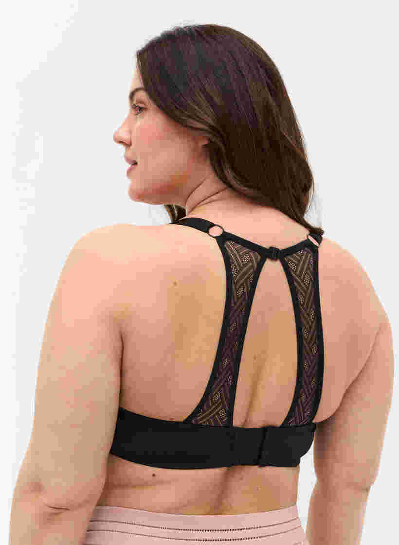 Soutien-gorge à armatures avec détail au dos, Black, Model image number 1