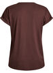 T-shirt met korte mouwen van katoenmix, Bruin, Packshot image number 1