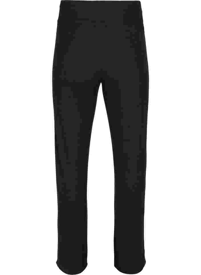 Pantalon d'entraînement évasé en côte, Black, Packshot image number 1