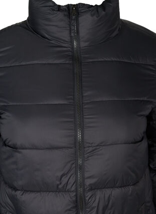 Lange gewatteerde lichte jas, Black, Packshot image number 2