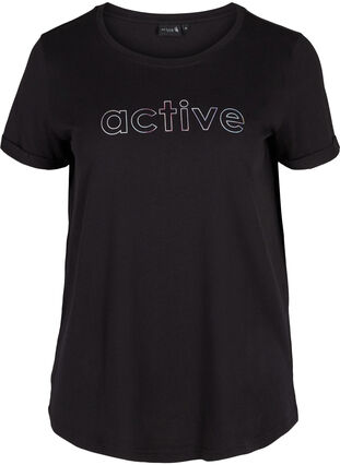 Katoenen sport t-shirt met print, Black Lights Active, Packshot image number 0