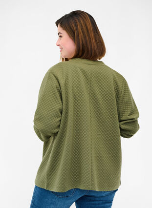 Open vest in een gewatteerd patroon, Ivy Green, Model image number 1