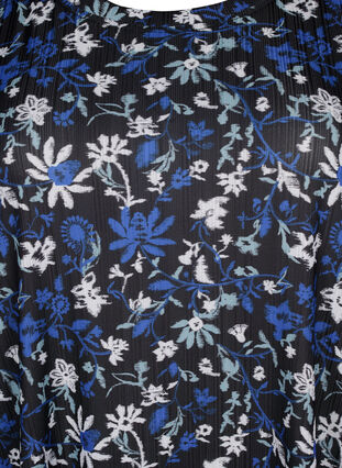 FLASH – Robe à imprimé floral et manches courtes, Black Blue Green AOP, Packshot image number 2