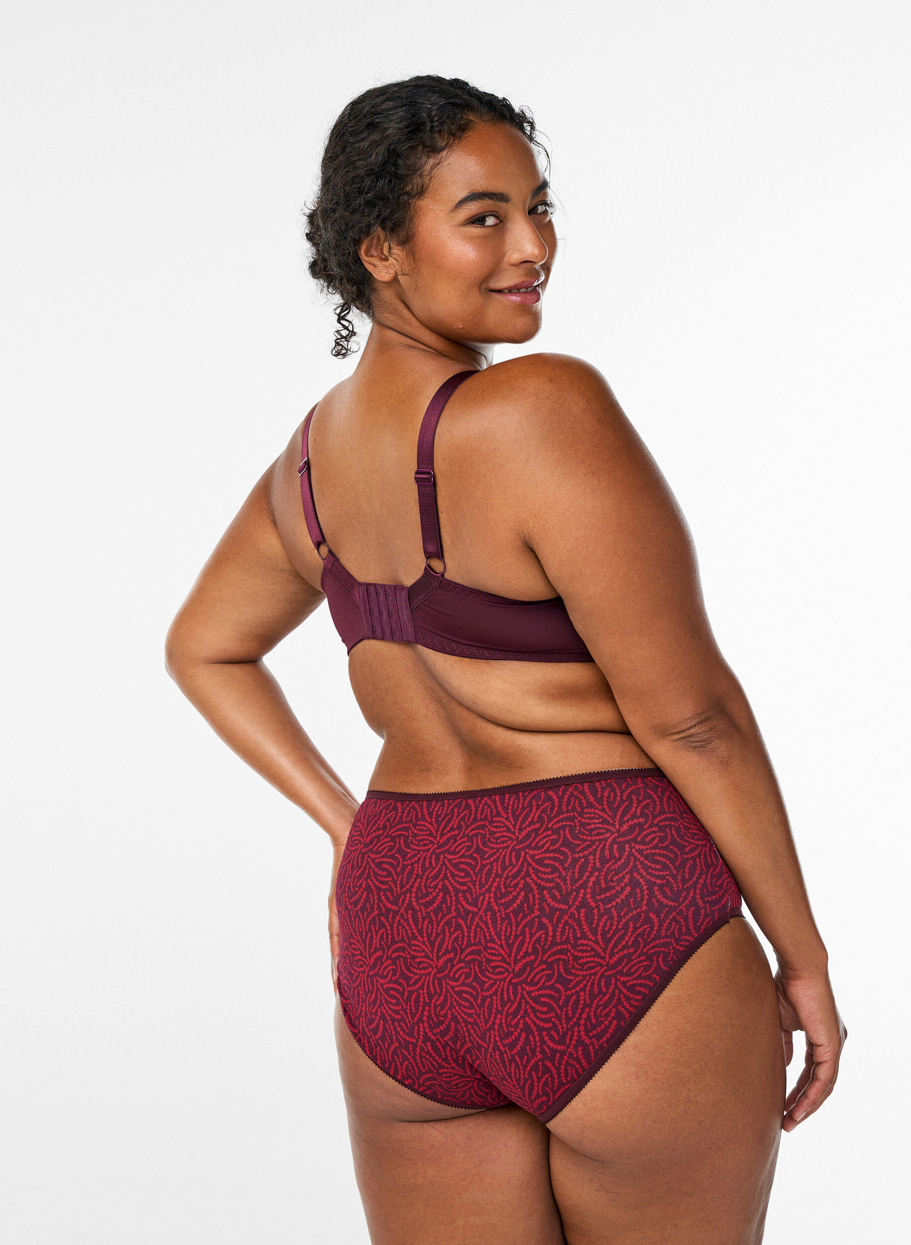 Zizzi7-pack slip met normale taille, Rood, Model image number 1
