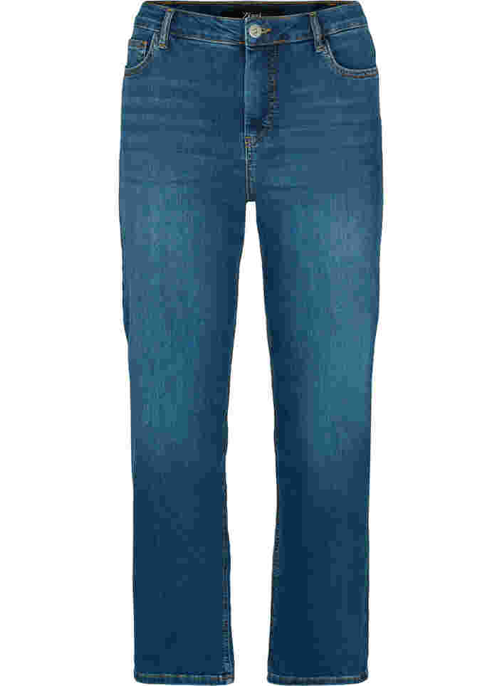 Gemma jeans met hoge taille en push up, Blue denim, Packshot image number 0