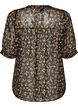 Blouse &agrave; imprim&eacute; floral et col V, Noir, Packshot image number 1