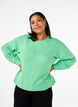Pull en maille à manches longues, contenant de la laine et à col rond, Light G. Green Mel., Model image number 0