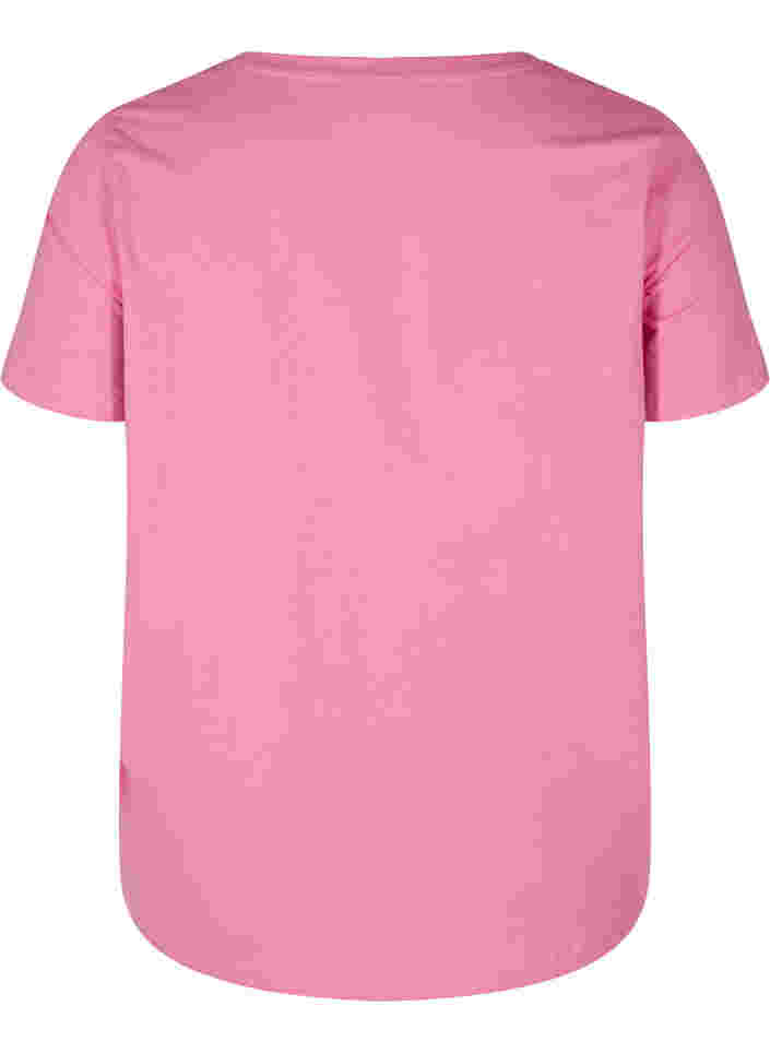 Katoenen t-shirt met print, Cyclamen LOVE, Packshot image number 1