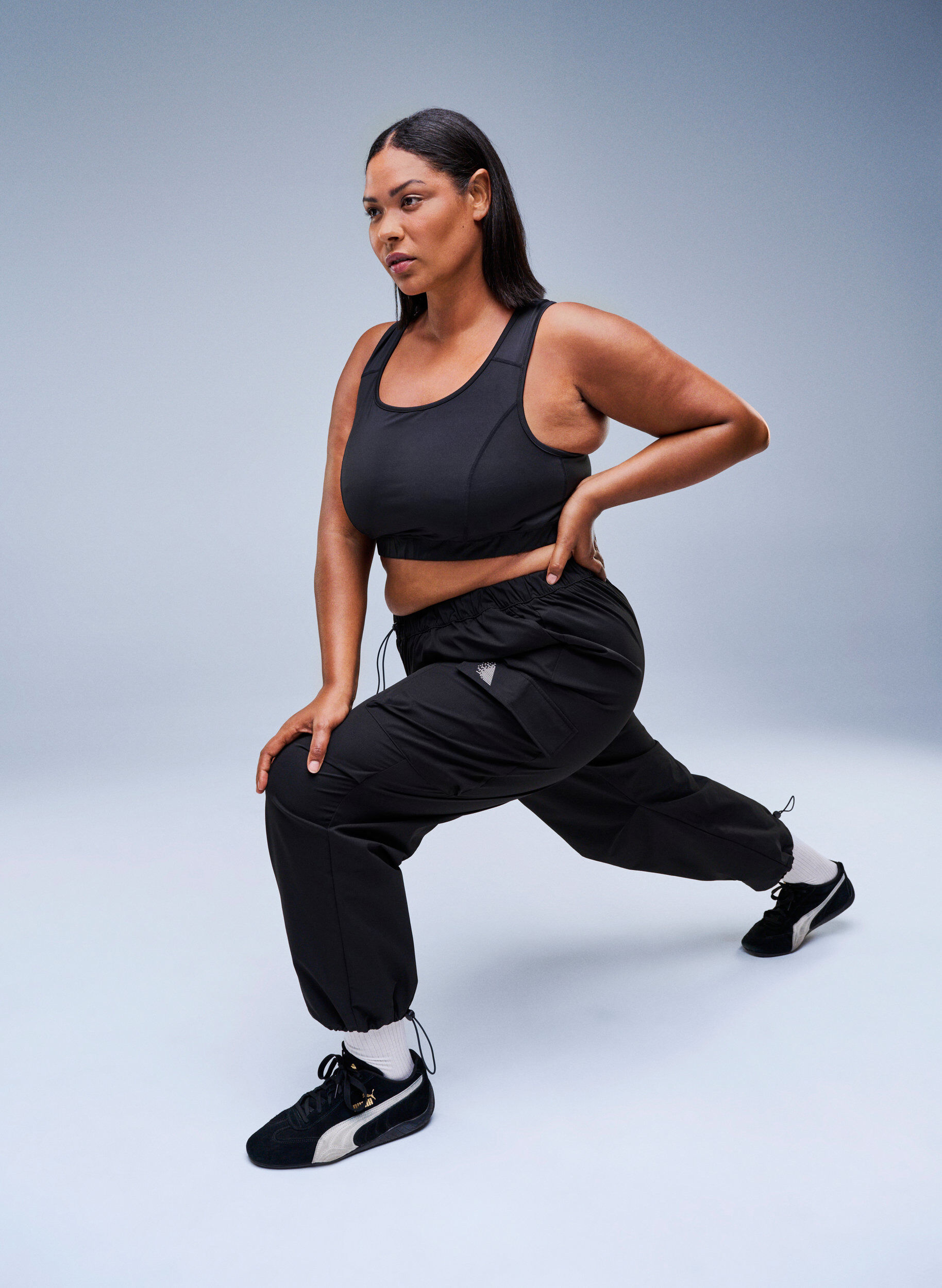 ZizziSport-bh met racerback, Zwart, Image image number 0