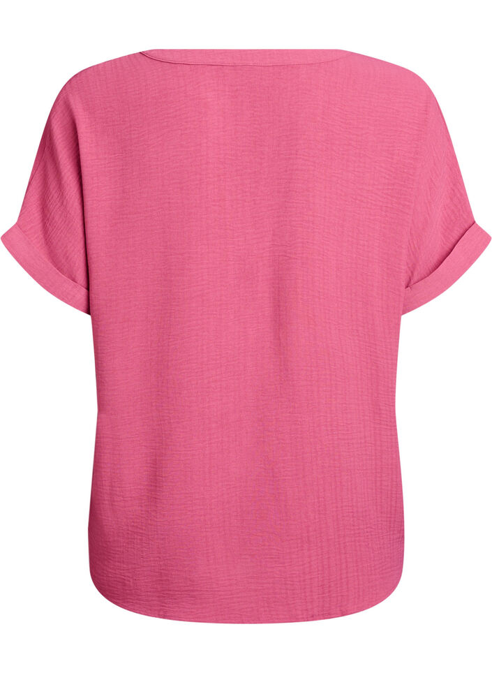 Luchtige blouse met korte mouwen, Rood, Packshot image number 1