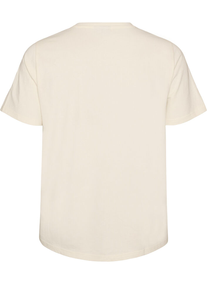 T-shirt en coton avec texte imprim&eacute;, Blanc, Packshot image number 1