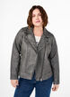 Veste imitation cuir patinée, Dark Grey Wash, Model image number 0