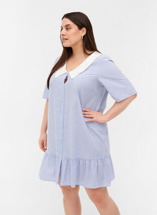 Robe chemise rayée avec col, Marlin, Model image number 0