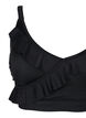 Bikinitop met ruches en uitneembare pads, Zwart, Packshot image number 2