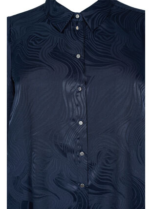 Robe chemise longue avec motif ton sur ton, Night Sky, Packshot image number 2