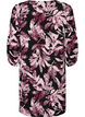 Robe courte fleurie en viscose &agrave; manches 3/4, Noir, Packshot image number 1