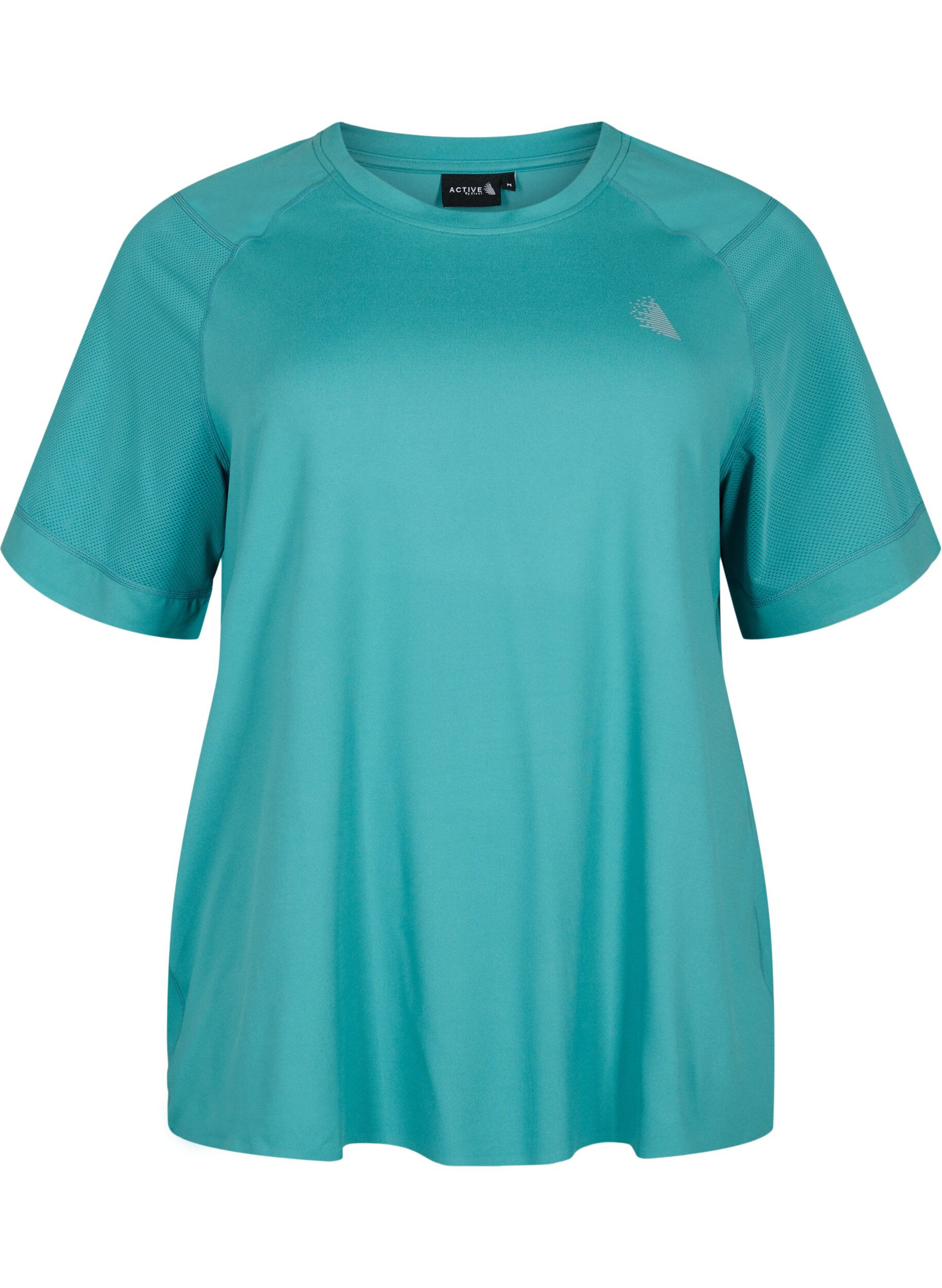 ZizziTrainings-T-shirt met korte mouwen en ronde hals, Green-Blue Slate, Packshot image number 0