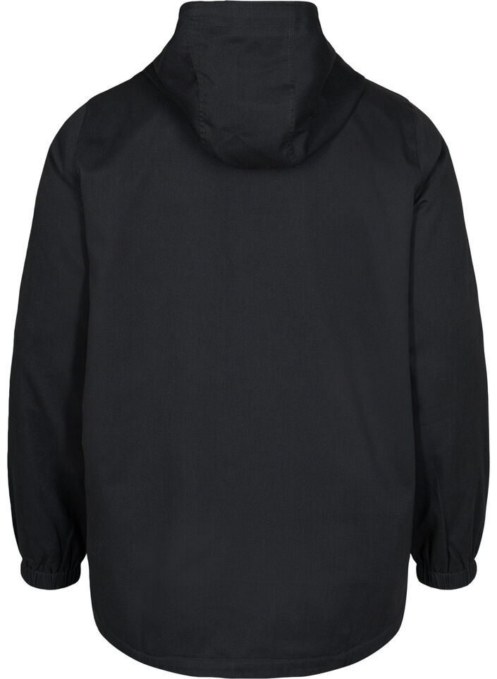 Veste Parka courte &agrave; capuche et bas ajustable, Black, Packshot image number 1