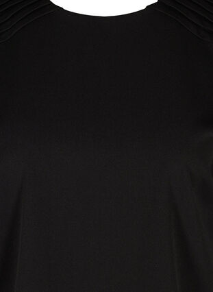 Blouse à manches 3/4 avec plis, Black, Packshot image number 2