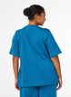 T-shirt en modal m&eacute;lang&eacute;, Bleu p&eacute;trole, Model image number 2