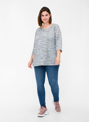Sweat-shirt de Zizzi, Light Grey Melange, Model image number 2
