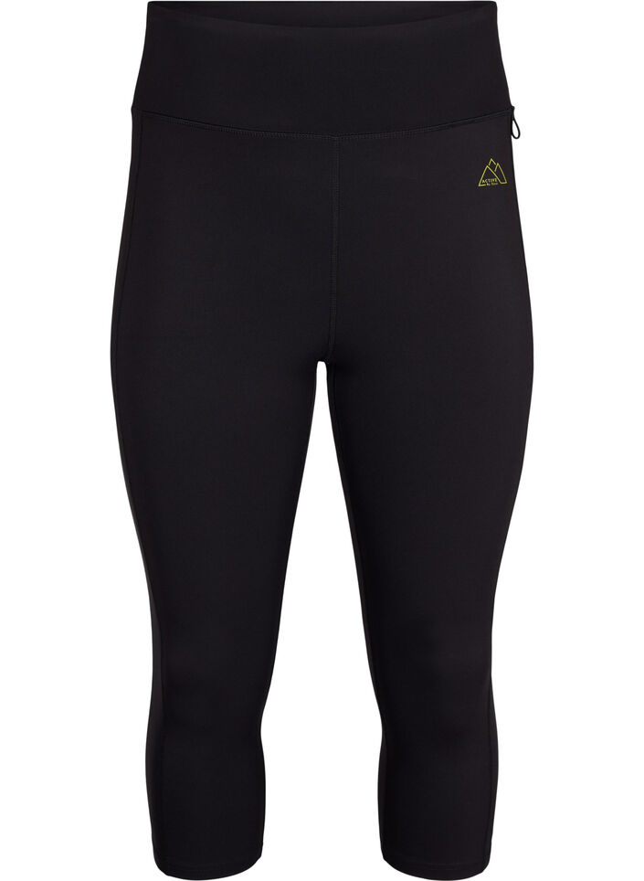 Leggings de sport longueur 3/4 avec poches, Black, Packshot image number 0