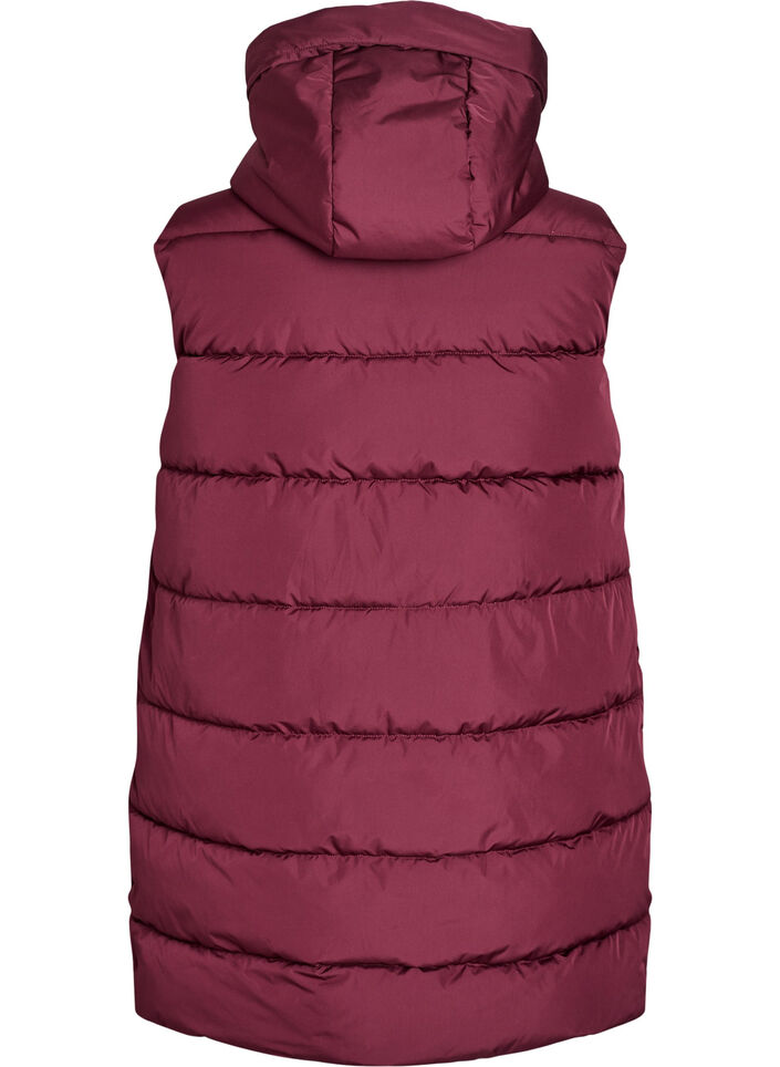 Veste longue avec capuche et poches, Bordeaux, Packshot image number 1