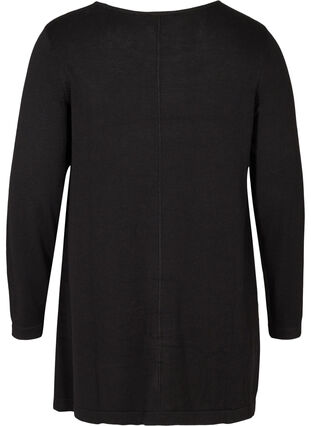 Blouse trapèze en tricot, Black, Packshot image number 1