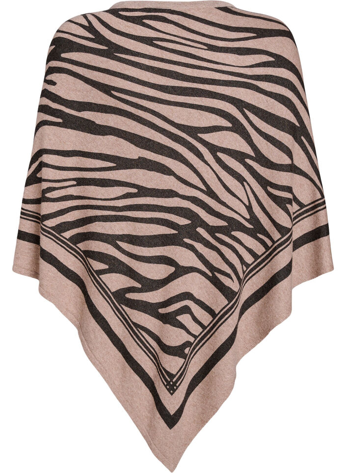 Fijngebreide poncho, Zwart, Packshot image number 1