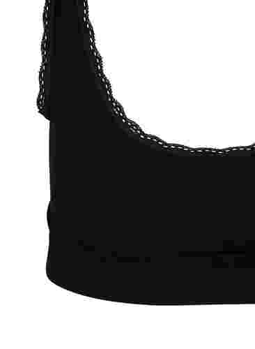 Soutien-gorge doux avec bords en dentelle, Black, Packshot image number 3