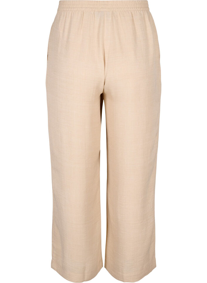 Pantalon ample avec ceinture élastique et poches, Beige, Packshot image number 1