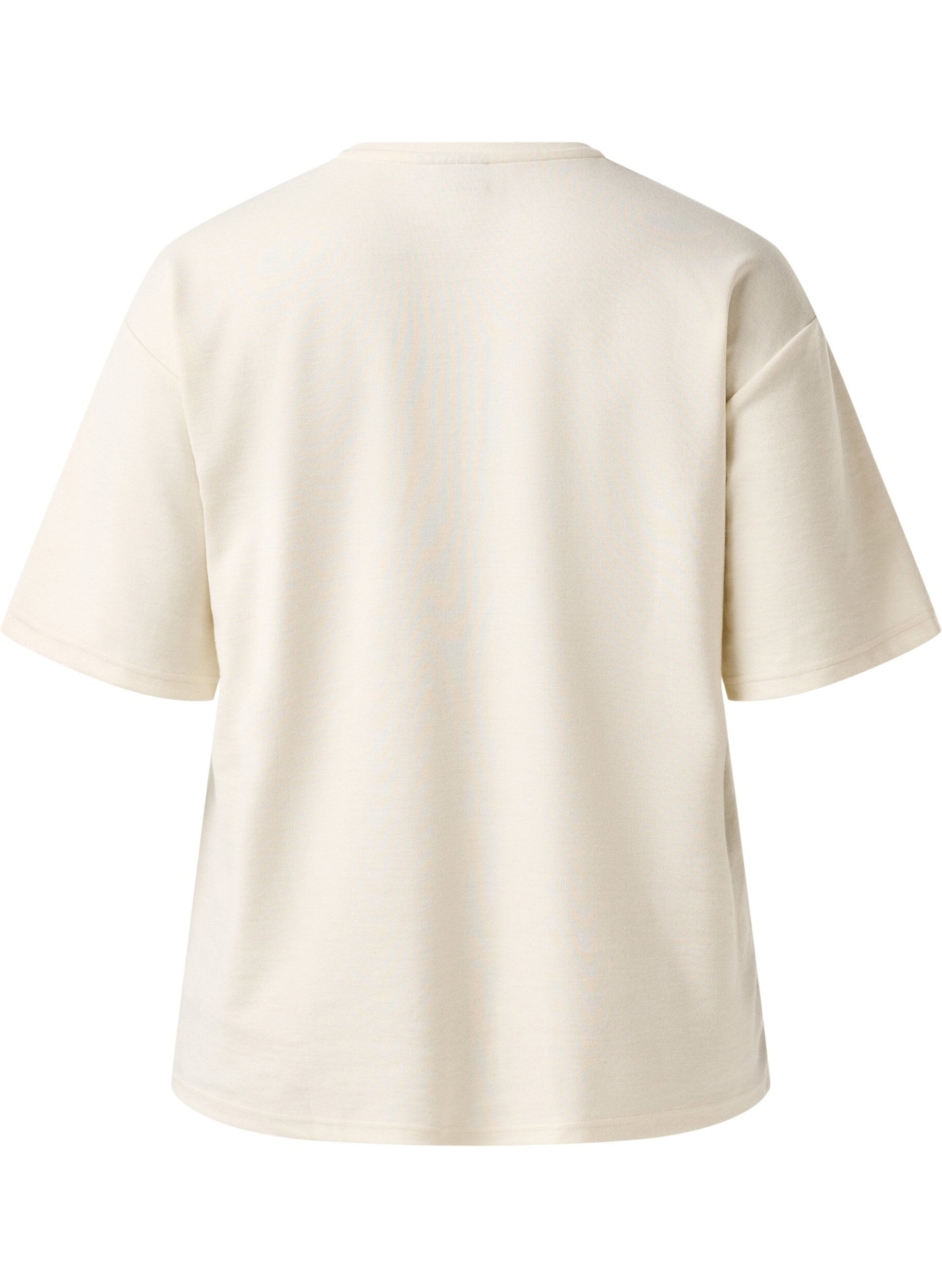 Zizzi T-shirt avec strass et col rond, Blanc, Packshot image number 1