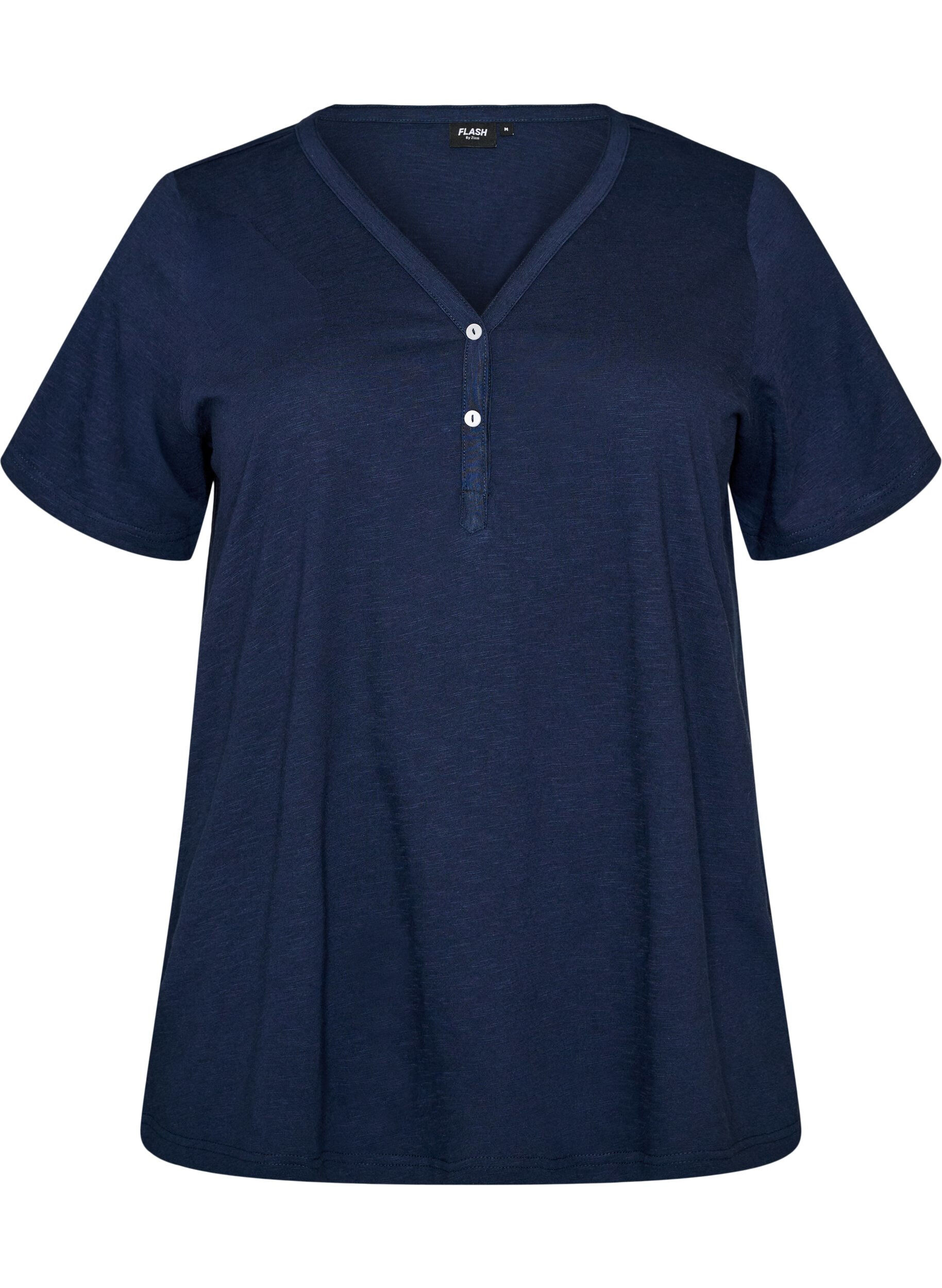 FLASH - T-shirt met knoopdetail