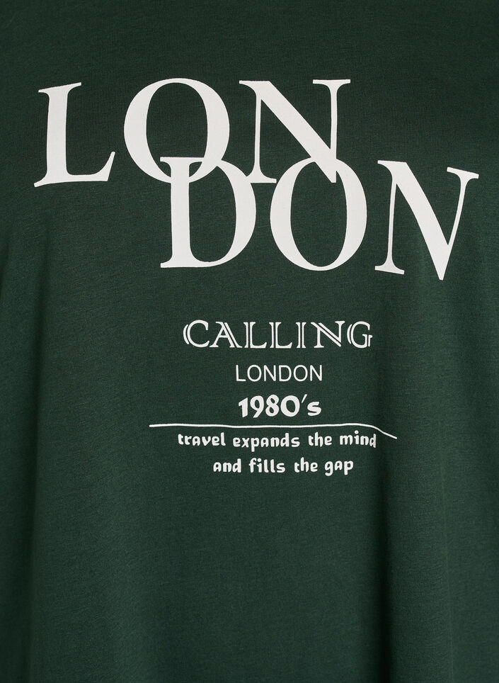 T-shirt met print, Groen, Packshot image number 2