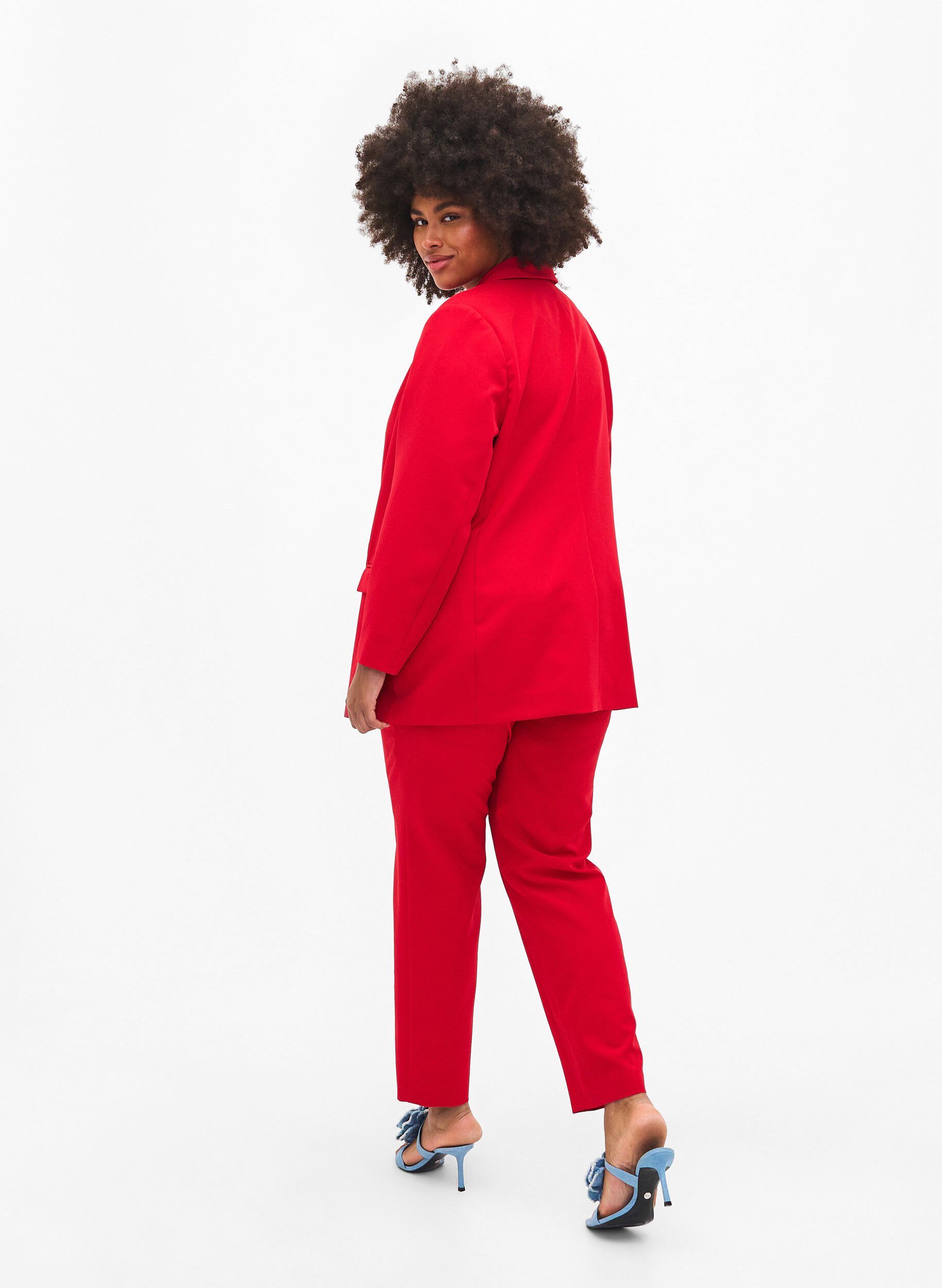 ZizziPak jas met gouden knopen en zakken, Tango Red, Model image number 1