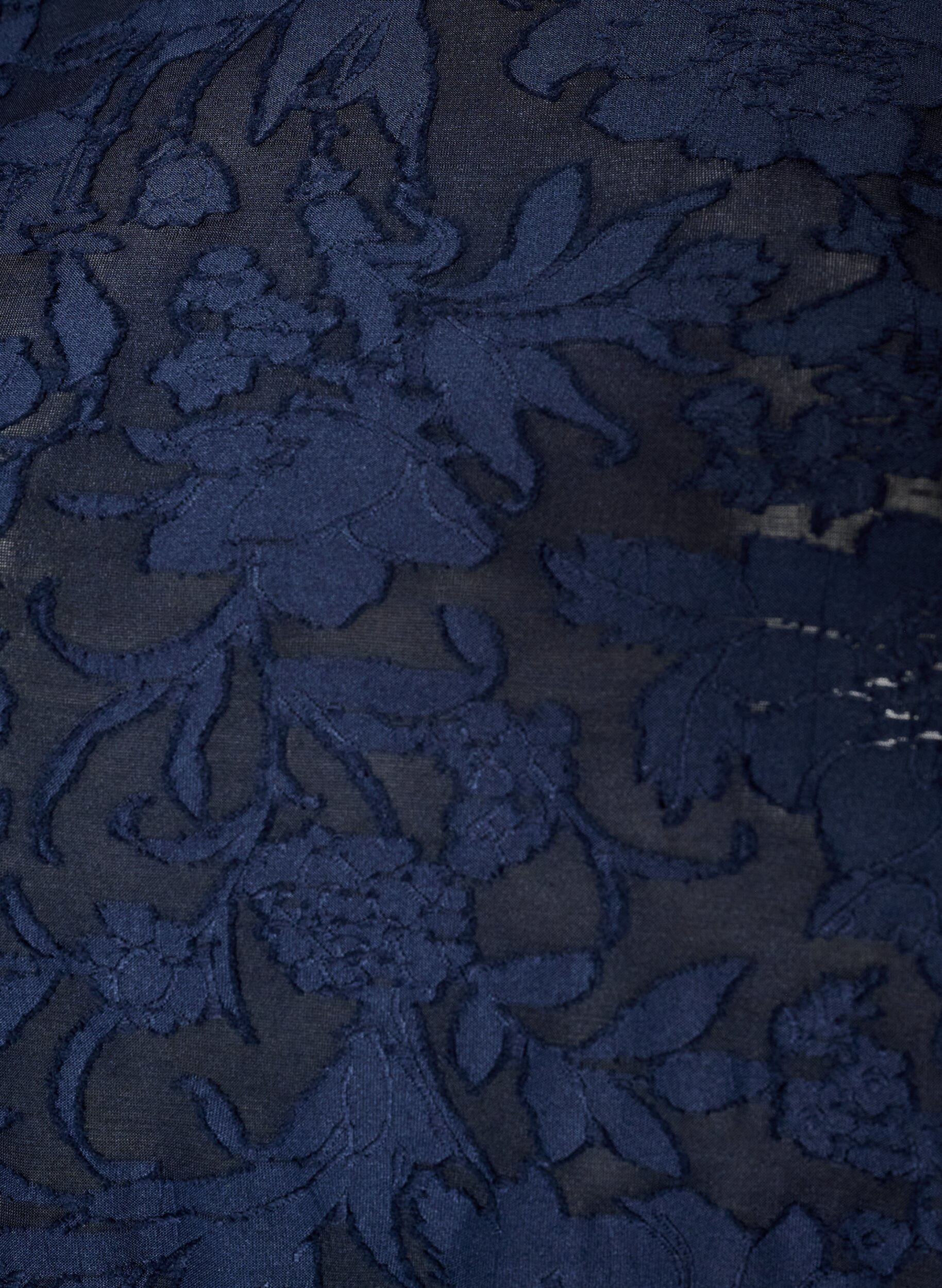 ZizziBlouse transparente avec texture florale et manches longues, Bleu, Packshot image number 2