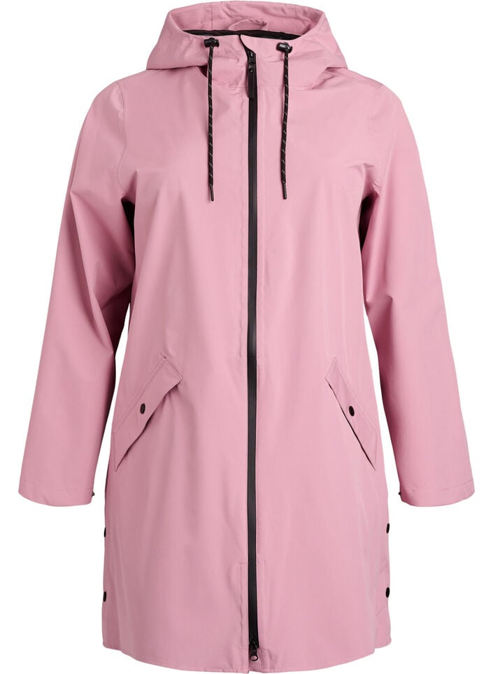 Veste de pluie avec poches et capuche, Rose, Packshot