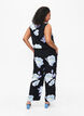 Combinaison sans manches en viscose, Black Big Flower AOP, Model image number 1