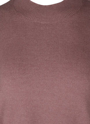 Blouse en tricot à col montant et manches bouffantes, Rose Taupe Mel., Packshot image number 2