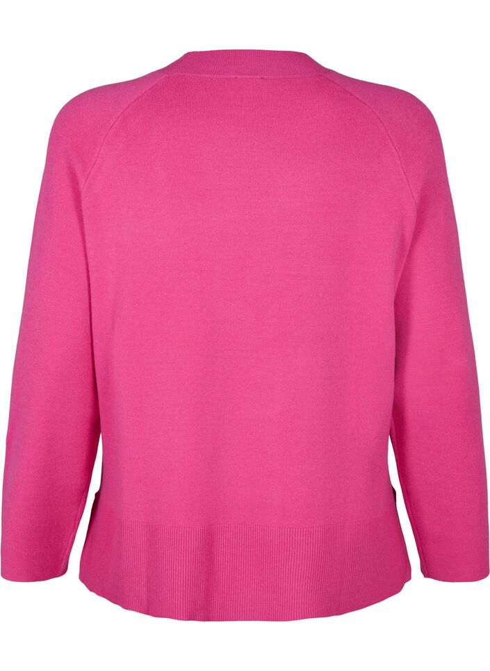 Pull en mélange de viscose avec fente sur le côté	, Raspberry Rose, Packshot image number 1