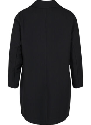 Manteau long avec fermeture à boutons, Black, Packshot image number 1